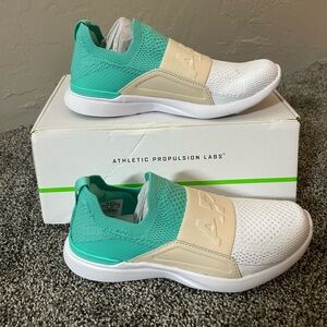 APL Women's White and Mint Athletic Shoes